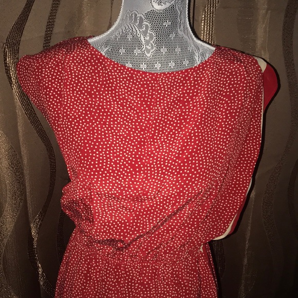 Urban Outfitters No. 6 Silk Retro red stripe dotted cream Dress - Picture 6 of 11